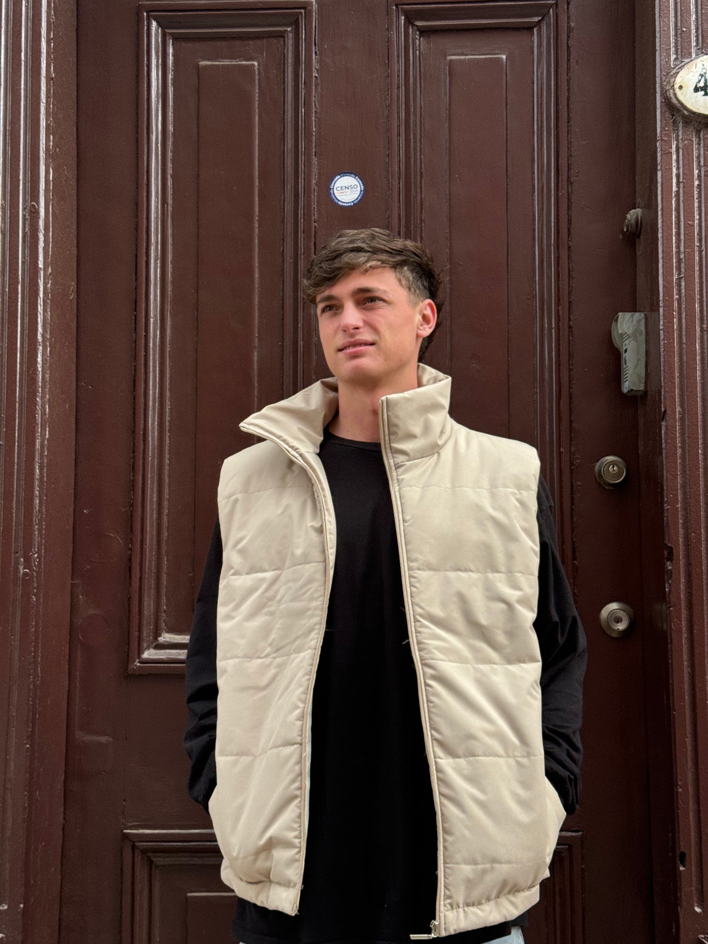 Parka Sin Mangas Beige